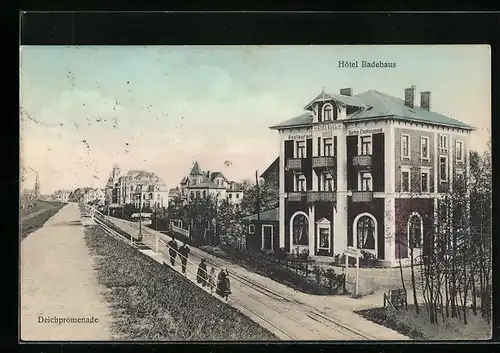 AK Cuxhaven, Hotel Badehaus, Deichpromenade