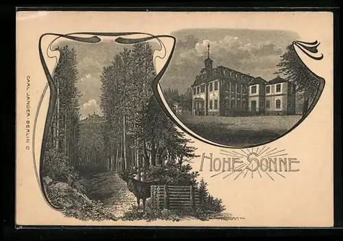 Lithographie Weimar, Hotel Hohe Sonne