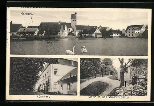 AK Gögging, Partie bei der Schwefelquelle, Römerbad