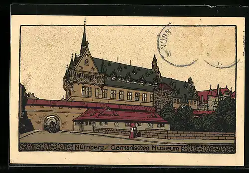Steindruck-AK Nürnberg, Germanisches Museum