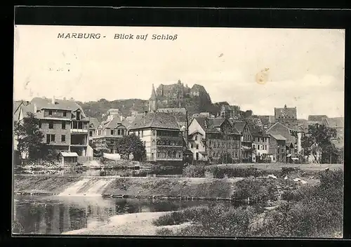 AK Marburg, Blick auf Schloss