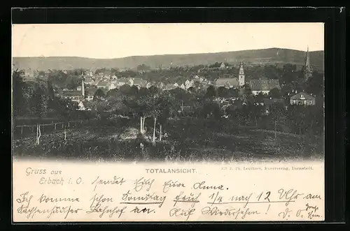 AK Erbach i. O., Totalansicht mit Kirche