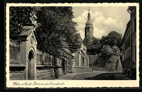 AK Hof / Saale, Strassenpartie an der Lorenzkirche