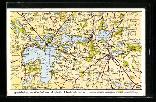AK Eutin, Landkarte mit der Holsteinischen Schweiz