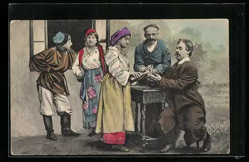 AK Kleinrussische Typen, ukrainische Tracht