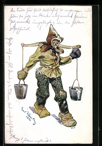 Künstler-AK Ukraine, wolhynischer Wasserträger