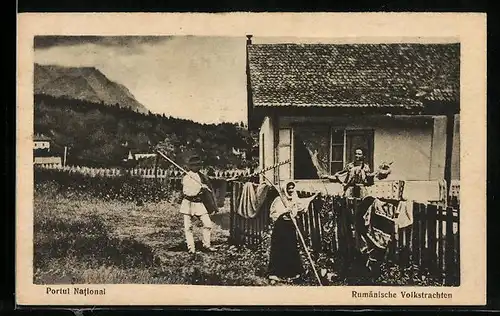 AK Rumänische Bauern in Volkstrachten