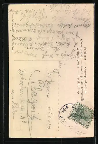 Künstler-AK Abschieds-Kommers der Abiturienten der IV Realschule 1901-1097