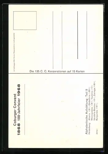 AK Coburger Convent, IX. Farbentafel der Korporationen, Pomerania Halle Aachen, Hansea Hannover, studentische Szene