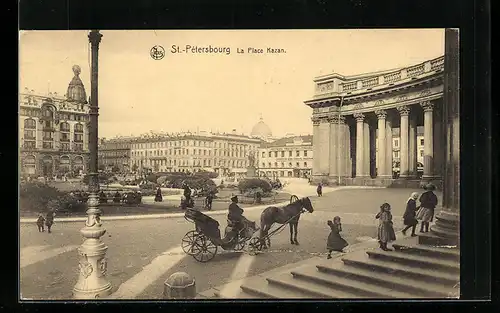 AK St. Petersburg, Kasaner Platz, Kutsche