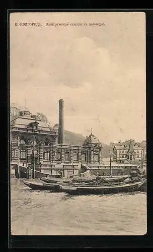 AK Nischni Nowgorod, Hafenpartie mit Blick aufs Ufer