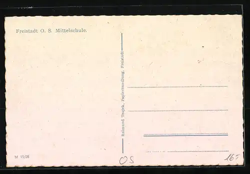 AK Freistadt, Strasse an der Mittelschule