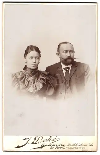 Fotografie J. Dehé, Hamburg, Gr. Bleichen 46, Portrait eines bürgerlichen Paares