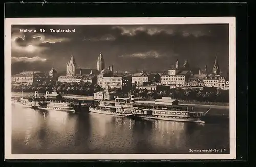 AK Mainz am Rhein, Totalansicht der Stadt mit Blick zum Dom