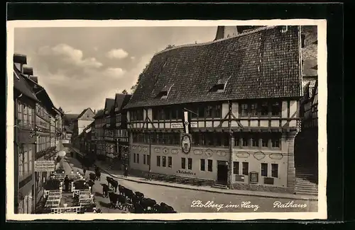 AK Stolberg im Harz, Fassade des Rathaus