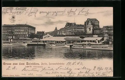 AK Berlin, Jannowitzbrücke am Belvedere