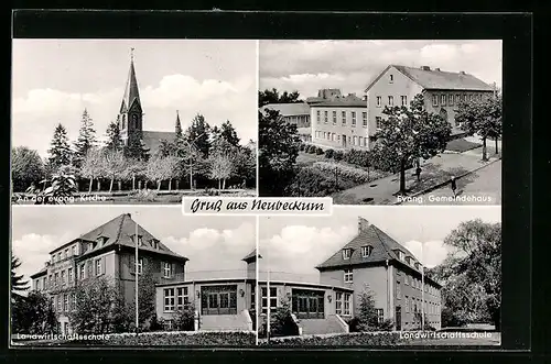 AK Neubeckum i. Westf., Evang. Gemeindehaus, an der evangel. Kirche, die Landwirtschaftsschule
