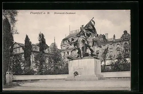 AK Frankfurt am Main, am Bismarck-Denkmal