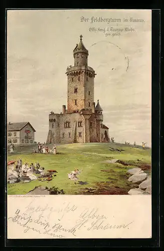 Künstler-AK Feldberg im Taunus, Der Feldbergturm