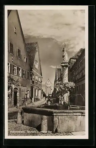 AK Mainbernheim, Brunnen u. unteres Tor
