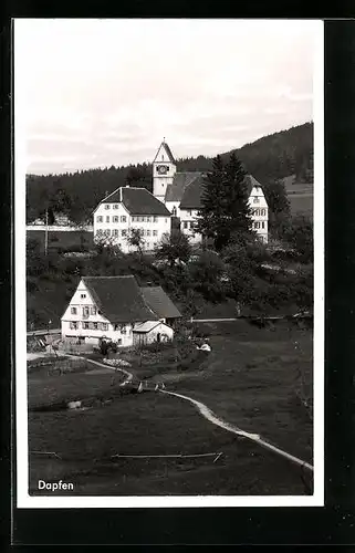 AK Dapfen, Perspektive aus der Vogelschau zur Kirche