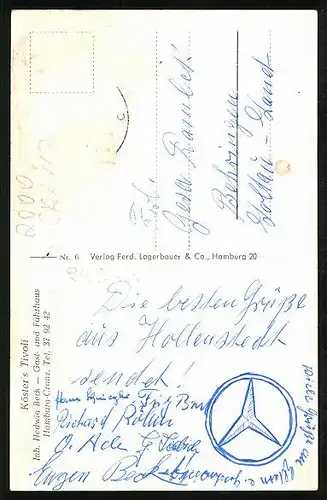 AK Hamburg-Cranz, Gast- u. Fährhaus Kösters Tivoli, Inh. Hedwig Beck