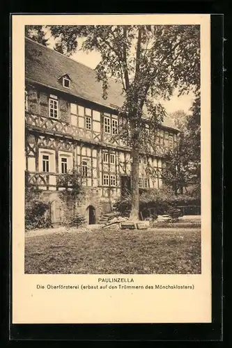 AK Paulinzella, Die Oberförsterei auf d. Trümmern d. Mönchsklosters erbaut