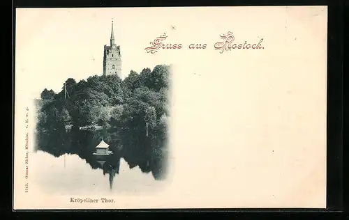 AK Rostock i. Meckl., Blick auf das Kröpeliner Thor