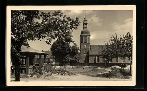 AK Schönbach in der Oberlausitz, Partie an der Kirche