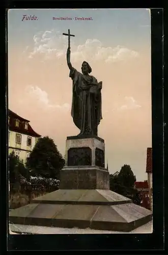 AK Fulda, das Bonifacius Denkmal