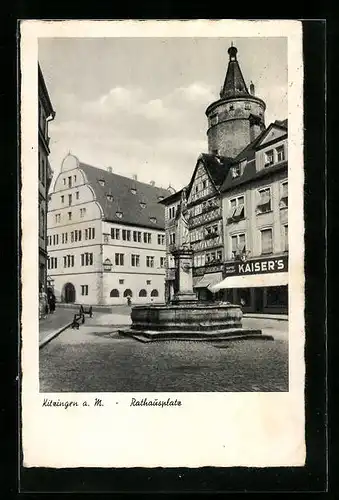 AK Kitzingen a. Main, Brunnen auf dem Rathausplatz