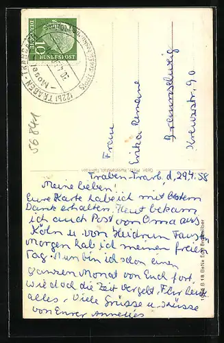 AK Traben-Trarbach an der Mosel, Ruine der Grevenburg im Weinglas