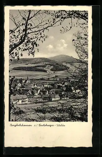 AK Borgholzhausen i. Teutoburger Walde, Generalansicht mit Blick zur Kirche