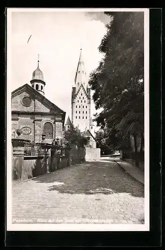 AK Paderborn, Blick auf den Dom mit der Alexiuskapelle