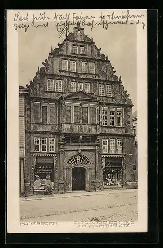 AK Paderborn, Fassade des Altdeutschen Haus am Marienplatz