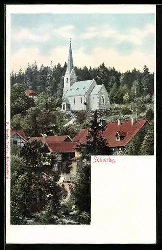 AK Schierke im Harz, Wohnhäuser unter der Kirche