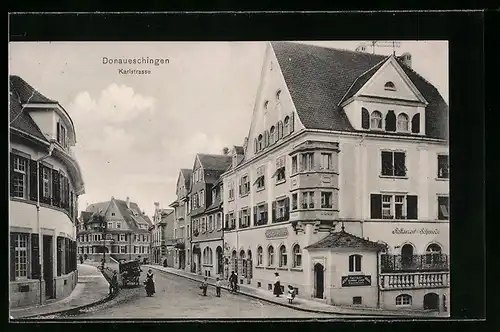 AK Donaueschingen, Blick in die Karlstrasse