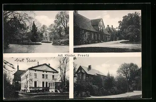 AK Preetz, das Adl. Kloster, vor dem landhaus, Parkanlagen