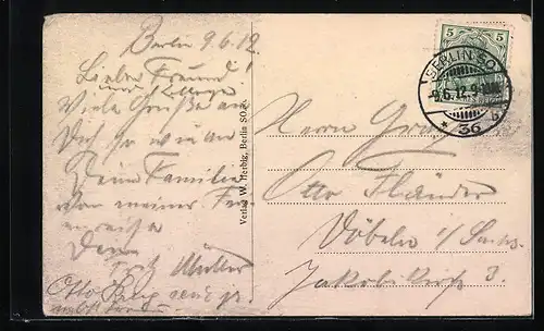 AK Berlin-Treptow, Karpfenteich, die Rautendelein-Gruppe