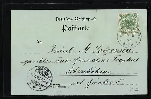 Mondschein-AK Eutin, auf der Terrasse an der Vosshausbrücke