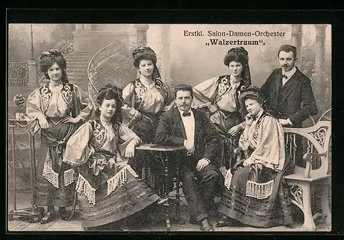 AK Salon Damenorchester Walzertraum