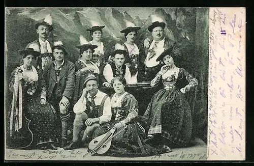 AK Garmisch-Partenkirchen, Oberbayrische Sänger- und Schuhplattlertruppe Die Orig. Loisachtaler