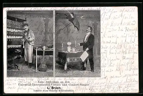 AK Universal-Instrumental-Virtuose und Conzert-Sänger L. Braun