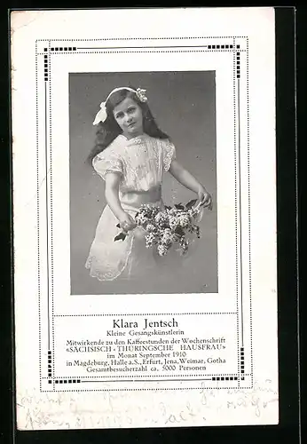 AK Kleine Gesangskünstlerin Klara Jentsch