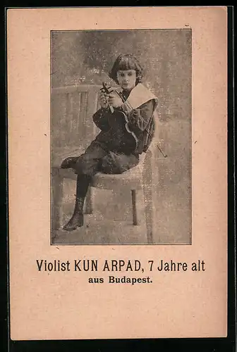 AK Violist Kun Arpad, 7 Jahre alt aus Budapest