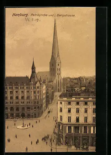 AK Hamburg, Petrikirche und Bergstrasse