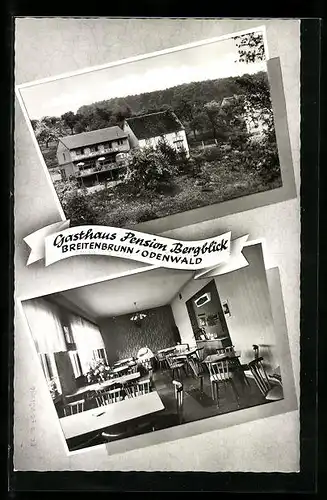 AK Breitenbrunn /Odw., Gasthaus Pension Bergblick aussen und innen