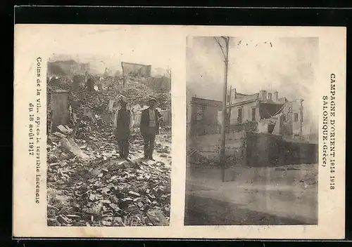 AK Salonique, Coins de la ville apres le terrible incenaie du 1917