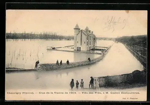 AK Chauvigny, Crue de la Vienne de 1904