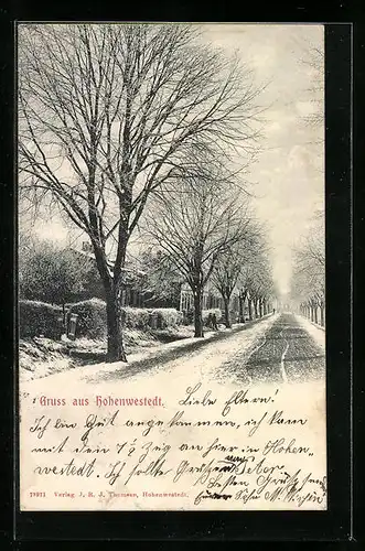 AK Hohenwestedt, Strassenpartie im Winter